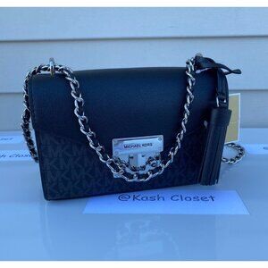 Michael Kors crossbody bag rose small purse MK signature black